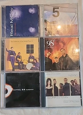 Lot 6 Pop CDs: Real McCoy, Lenny Kravitz, The Cranberries, 98°, NSYNC, EIFFEL 65 - Imagem 1 de 4