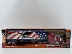 New-Ray 1:43 Kenworth W900 Truck & Trailer Eagle Flag Diecast - Picture 1 of 1