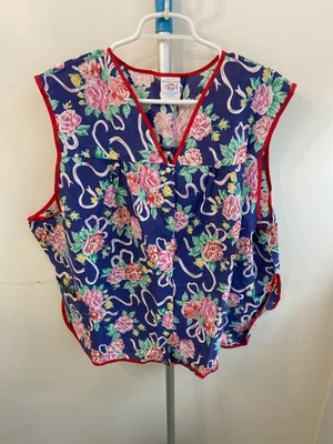 Apron Smock Front Snap Size 4X Floral by  Artistic Creation (VINTAGE) NEW - Image 1 of 4