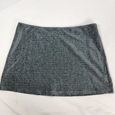 Falda corta Victoria's Secret rosa para mujer negra plateada brillante NUEVA XXL 2X ~16" Foto 1 de 4