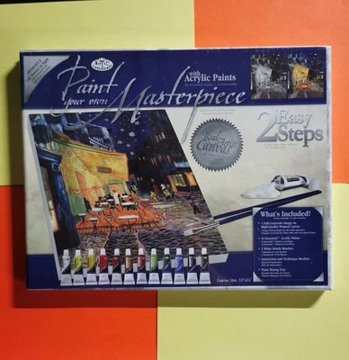 Kit de pintura acrílica tu propia obra maestra café terraza por la noche 11x14 POM-SET 9 Foto 1 de 4
