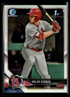 2018 Bowman Draft Chrome Refractor Nolan Gorman St. Louis Cardinals #BDC-117 - Image 1 of 2