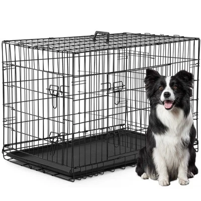 XL Dog Crate Dog Kennel Cage with Double Door,42 Inch Folding Metal Wire Dog Cag - Image 1 of 4