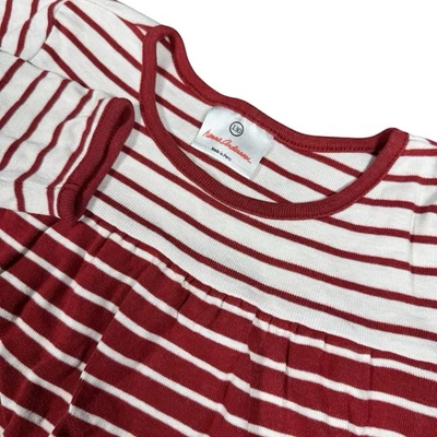 Hanna Andersson Girl’s 130 US 8 Red White Stripe Long Sleeve Dress Cotton - Image 1 of 4