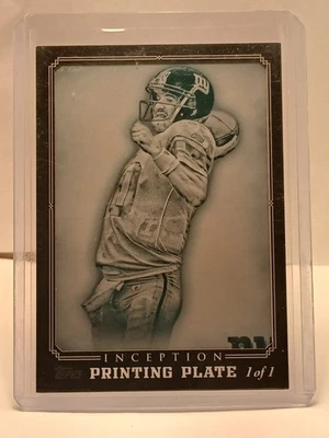 2012 Topps Inception ELI MANNING PRINTING PLATE CYAN 1/1 New York Giants #60 - Image 1 of 4
