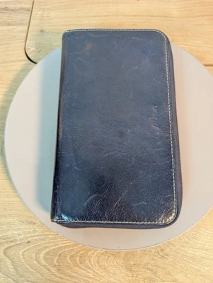 Filofax Malden Reißverschluss persönlicher kompakter Organizer Mappe Brieftasche Planer marineblau - Bild 1 von 4