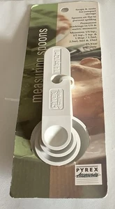 Vintage Pyrex Accessories Measuring Spoon Set of 4 Spoons New on Card - Picture 1 of 6