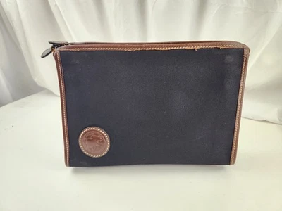 Auténtico bolso sin asas Hunting World segunda mano negro con cremallera ribete de cuero H.W. Foto 1 de 4