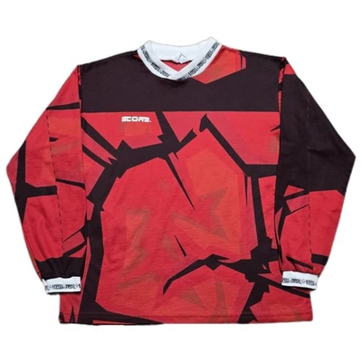 Camiseta deportiva de portero de fútbol de Estados Unidos de colección de los 90 para hombre pequeña roja destrozada Foto 1 de 4