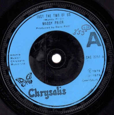 Maddy Prior Just the Two of Us 7" vinyl UK Chrysalis 1979 has timing written on - Image 1 of 2