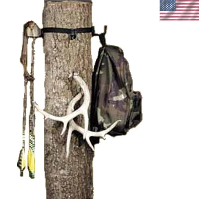 Percha de equipo de caza de nailon duradera - se adapta a árboles de hasta 18 pulgadas, 3 ganchos incluidos Foto 1 de 3