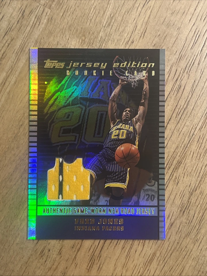 Tarjeta de camiseta Fred Jones edición Jersey 2003-04 #JE-FJ Indiana Pacers Foto 1 de 2