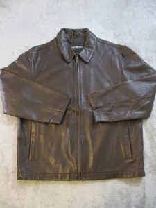 Eddie Bauer giacca pelle cappotto uomo piccolo marrone pelle di agnello bomber cowboy western - Foto 1 di 17