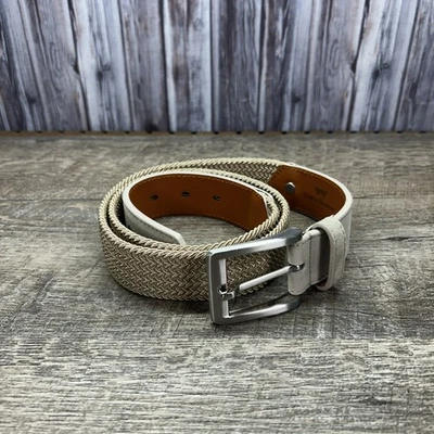 Cinturón Tejido Wolf & Shepherd Stealth Tostado Talla Mediana 34-38 Cuero Italiano Gamuza Foto 1 de 4