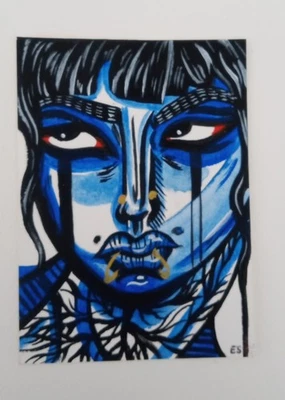 Уникальная художественная карта ACEO, рисунок девочки от ESS22, 3,5 x 2,5 дюйма, без рамки - Изображение 1 из 4