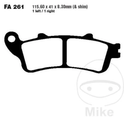 EBC Plaquettes De Frein EPFA261HH Pour Honda VFR CBR ST XL VTX NT GL Goldwing - Photo 1/3