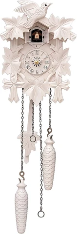 Quartz Cuckoo Clock 5-Leaves, Bird EN 522/23 Q White Cover