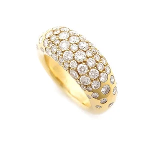 CHAUMET Annault caviar Ring Diamond K18YG US#6.75~7 P0026134 - Picture 1 of 4