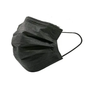 10x Gesichtsmaske schwarz Mund-Nasen-Bedeckung Einwegmaske 3 Lagig Maske NEU - Bild 1 von 1