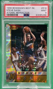 1996 Bowman’s Best Steve Nash #R18 RC Rookie ATOMIC REFRACTOR 🏦 PSA 9 LOW POP - Picture 1 of 2