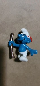 Peyo Tracker Smurf 1983 2” figura de vinilo juguete bastón (JF57) - Imagen 1 de 2