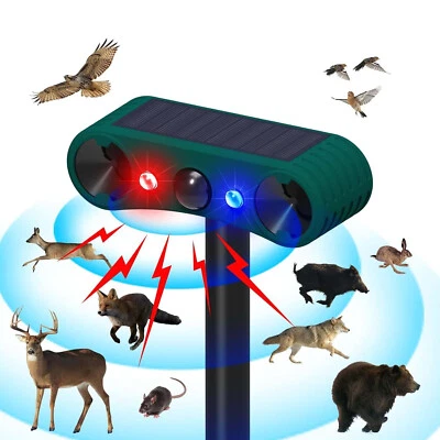 Outdoor Solar Wireless Motion Sensor Alarm 13 Sound Detector 130db Loud Noise - Image 1 of 4