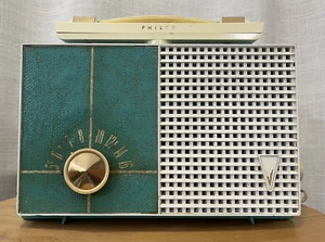 Mid Century Functional Philco Portable Teal Vintage Tube Radio (USA, 1960) - Picture 1 of 10