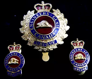 Royal Canadian Engineers RCE emailliertes Mützenabzeichen QC + Kragen - Bild 1 von 5