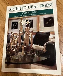 ELTON JOHN IN ATLANTA & ENGLAND January 1993 ARCHITECTURAL DIGEST Magazine - Picture 1 of 9
