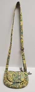 Vera Bradley Lizzy in Lemon Parfait Crossbody Purse Yellow Floral & Paisley - Picture 1 of 7