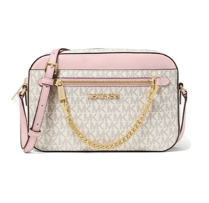 AUTÉNTICA NUEVA CON ETIQUETAS Bandolera de lona recubierta de lona de Michael Michael Kors Jet Set con logotipo - Imagen 1 de 13