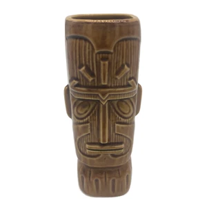 Vintage Islander Stockton California Tiki Becher Ganzkörper gerade Lippe braun - Bild 1 von 9