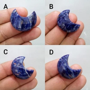 Outstanding Blue Sodalite Moon Shape Cabochon Loose Gemstone For Making Jewelry - Picture 1 of 13