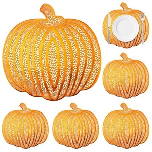 Pumpkin Placemats Set of 6,Harvest Placemats Fall Placemats Heat-Resistant fo... - Picture 1 of 7
