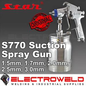 STAR S770 Air Suction Spray Gun 1L Pot Paint 1.5mm 1.7mm 2mm 2.5mm 3mm Nozzle - Picture 1 of 9