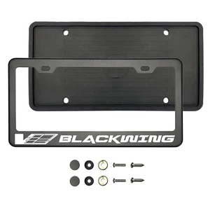 custom matte black Laser Etched License Plate Frame with Screw Caps Blackwing - Bild 1 von 1