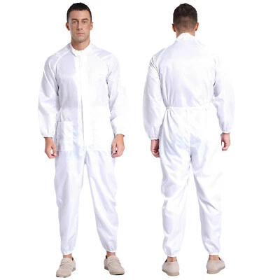 Mens Jumpsuit Utility Romper Pants Bodysuit Boilersuit Anti-static Uniform Work - Image 1 of 4