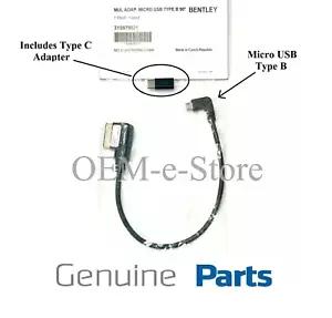 2011-2018 Bentley Continental GT Interface Cable Micro B + iPhone Type C Adapter - Bild 1 von 7