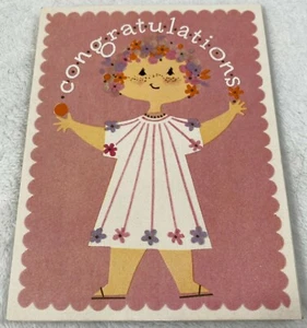 Hallmark New Baby Girl Greeting Folded Card Congratulations On Your Vintage - Picture 1 of 5