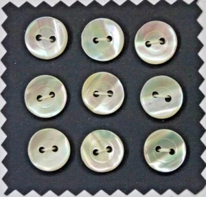 Nine matching Broome Bay Mother of Pear buttons, 1.25 cm diameter - Picture 1 of 3