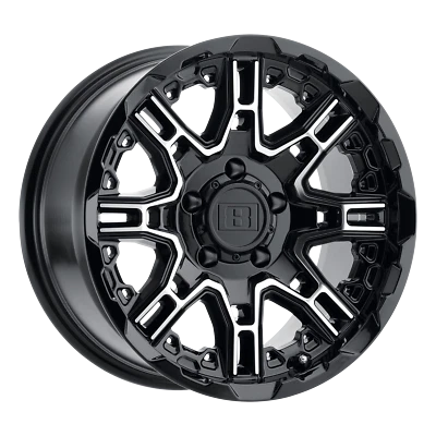 Level 8 Slingshot 17x8.5 5x127 -10mm Gloss Black with Machined Face Wheel - Image 1 of 2