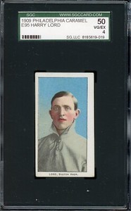 1909 E95 Philadelphia Caramel Baseball Harry Lord SGC 4