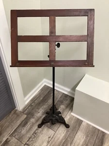 Antique Hamilton Adjustable Iron Base Music Stand - Picture 1 of 9