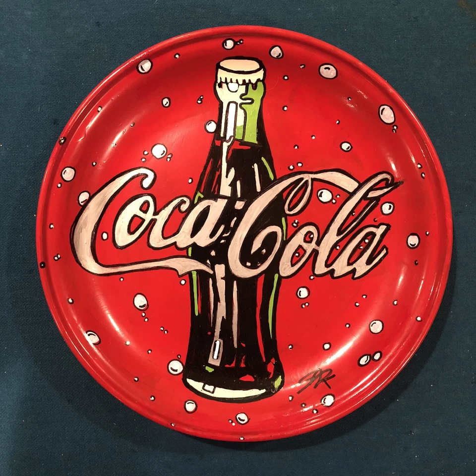STEVE KAUFMAN ALL original Coca Cola painting drawing SIGNED COA Plate Coke - Image 1 of 4