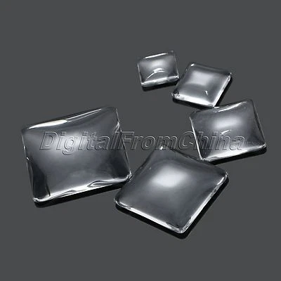 Square Clear Transparent Glass Cabochon Dome Flat Back Crystal Magnify Base Cove - Image 1 of 3