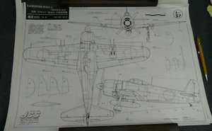 KOKU-FAN Print/Drawing 32-25 1:32 Kawanishi N1K2-J Shiden-Kai 1971 15" x 20" - Picture 1 of 7