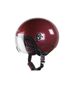 SBH-16 Pulse Glossy Maroon Open Face Plain Visor Helmet For S Size 540MM ECs - Picture 1 of 5