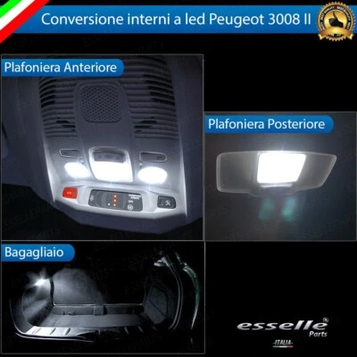 ELM KIT FULL LED INTERNI PEUGEOT 3008 MK2 KIT MEDIUM PACK CANBUS 6000K BIANCO