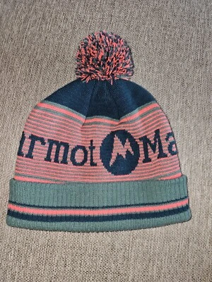 Gorro Marmot Pom Verde Naranja 100% Acrílico Pom Pom Tejido Calavera Gorra Sombrero Talla Única Foto 1 de 4