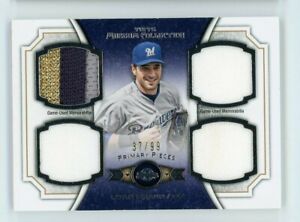 2012 TOPPS MUSEUM COLLECTION RYAN BRAUN QUAD JERSEY PATCH /99 MILWAUKEE BREWERS
